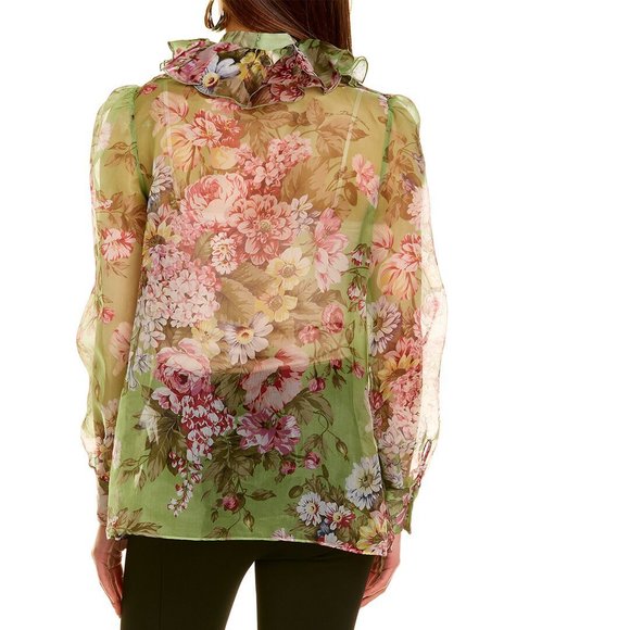 Dolce & Gabbana High Neck Silk Blouse - Picture 2 of 4